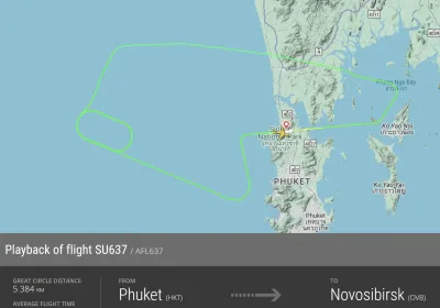 Самолет «Аэрофлота» вернулся на Пхукет из-за технической неисправности