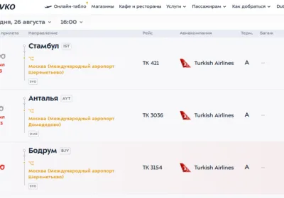 Turkish Airlines Начали Использовать Запасные Аэропорты Москвы во Время Ограничений